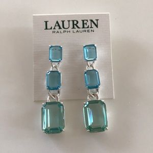 NWT Ralph Lauren Silver-Tone Linear Drop Earrings